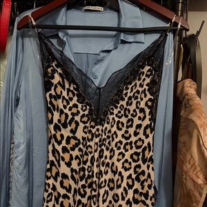 Victoria Secret Leopard Print Dress with Black Lace